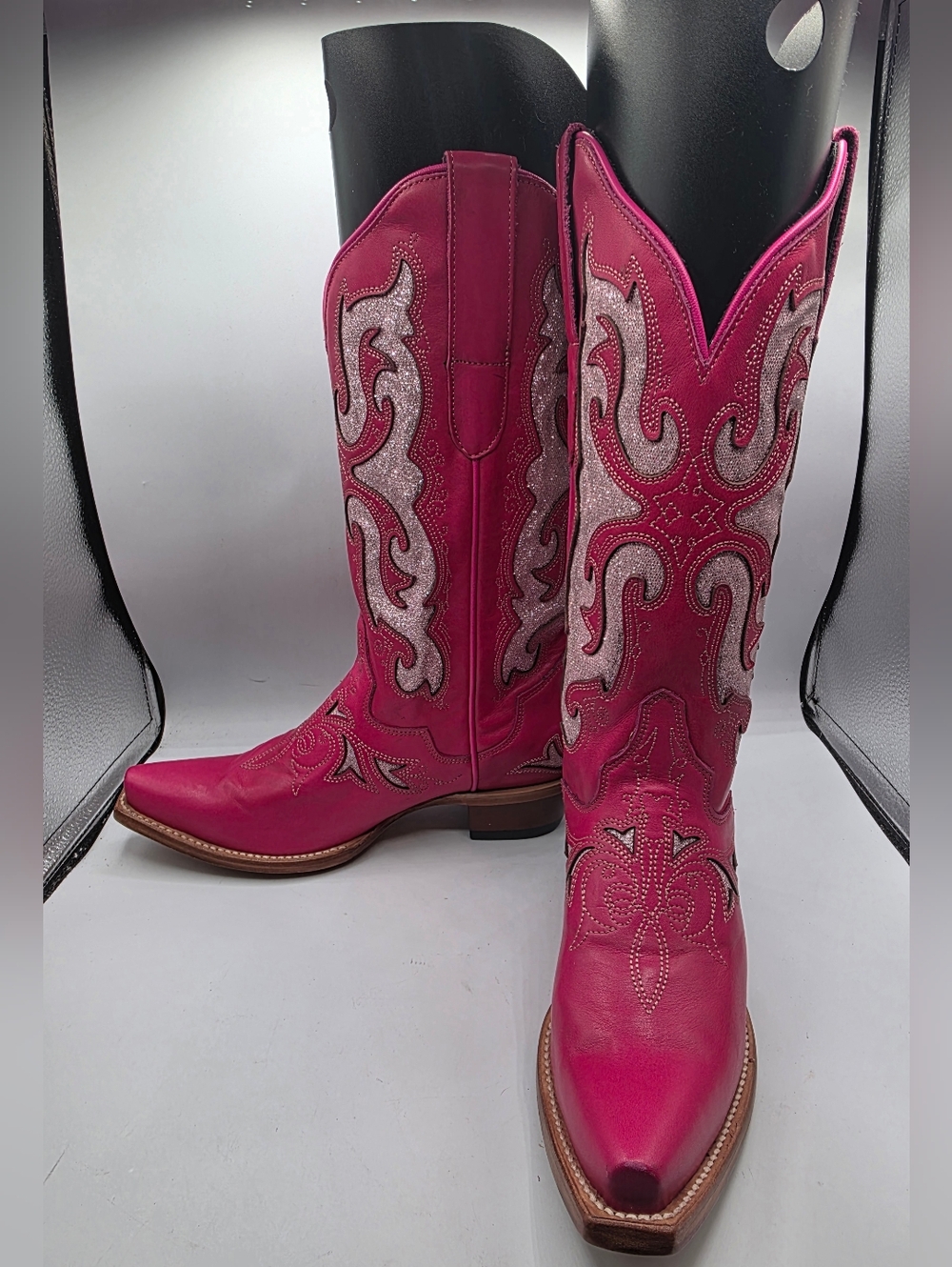 J.B. Dillon Pink Leather Cowboy Boots Woman's Size 8.